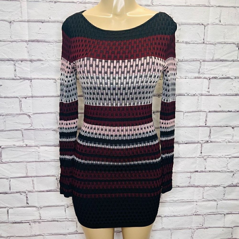 White House Black Market Womens Multi-Color Woven Stripe Stretch Mini Dress Smal